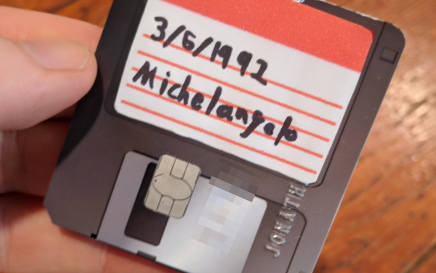 Floppy disk credit card